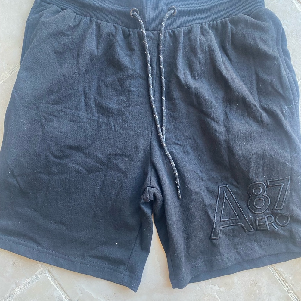Aeropostale Black Athletic Shorts with Elastic Waistband